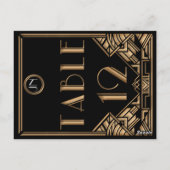 Carte Postale Gatsby style Art déco d'or noir Numéro de tableau (Dos)