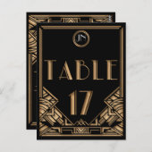 Carte Postale Gatsby style Art déco d'or noir Tableau Numéro 17 (Devant / Derrière)