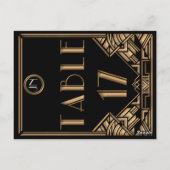 Carte Postale Gatsby style Art déco d'or noir Tableau Numéro 17 (Dos)