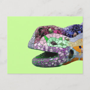 Carte Postale Gaudi Lizard Head Mosaques