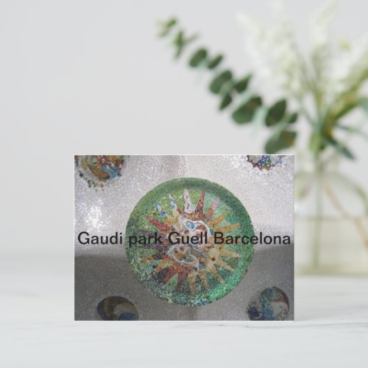 Carte Postale Gaudi Parc Guell Barcelone (Debout devant)