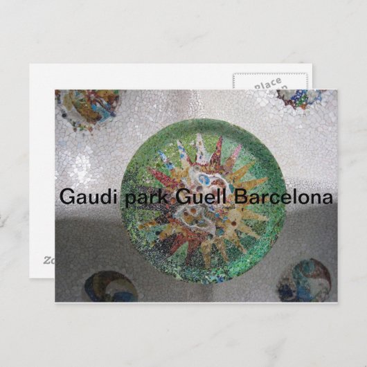 Carte Postale Gaudi Parc Guell Barcelone (Devant / Derrière)