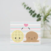 Carte Postale gaufre et glaces amour (Debout devant)