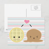 Carte Postale gaufre et glaces amour (Devant / Derrière)