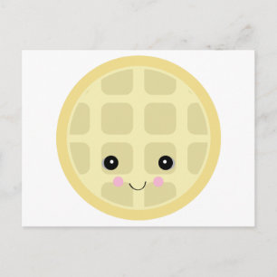 Carte Postale gaufre mignonne kawaii