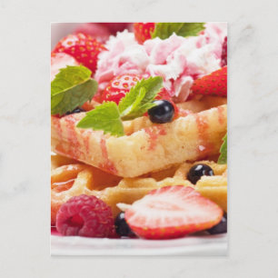 Carte Postale Gaufres, fresh berry fruit