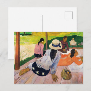 Carte Postale Gauguin La Sieste Affiche d'art tahitienne vintage