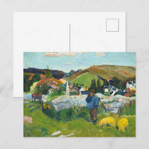 Carte Postale Gauguin Le Porcheron Affiche d'Art Rural Vintage