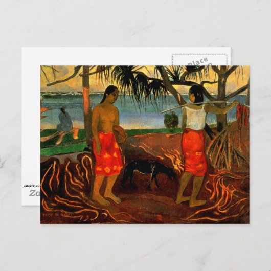 Carte Postale Gauguin - Sous le Pandanus Tree (Devant / Derrière)