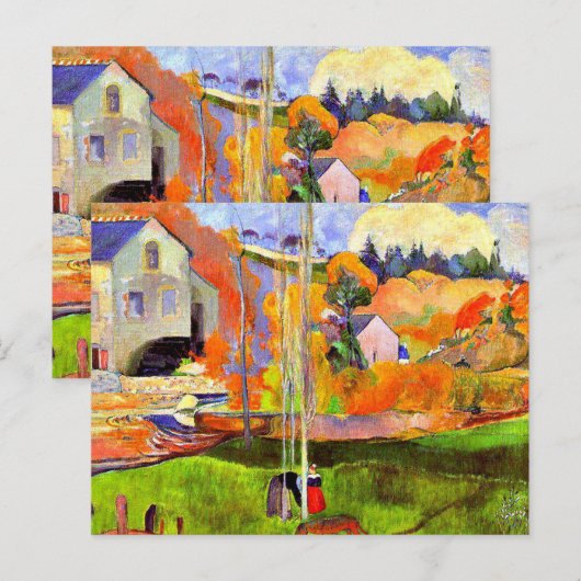 Carte Postale Gauguin - Un paysage breton - Moulin de David, (Devant / Derrière)