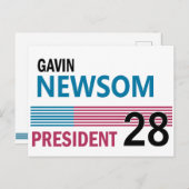 Carte Postale Gavin Newsom 2028 (Devant / Derrière)