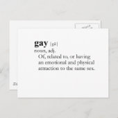 Carte Postale GAY (définition) (Devant / Derrière)