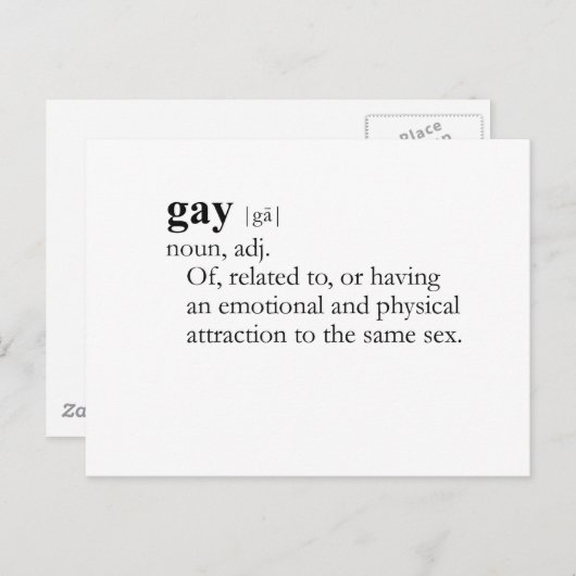 Carte Postale GAY (définition) (Devant / Derrière)