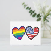 CARTE POSTALE GAY-FIDE-COEUR-ET-DRAPEAU (Debout devant)