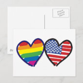 CARTE POSTALE GAY-FIDE-COEUR-ET-DRAPEAU (Devant / Derrière)