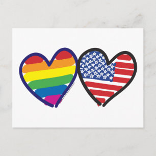 CARTE POSTALE GAY-FIDE-COEUR-ET-DRAPEAU