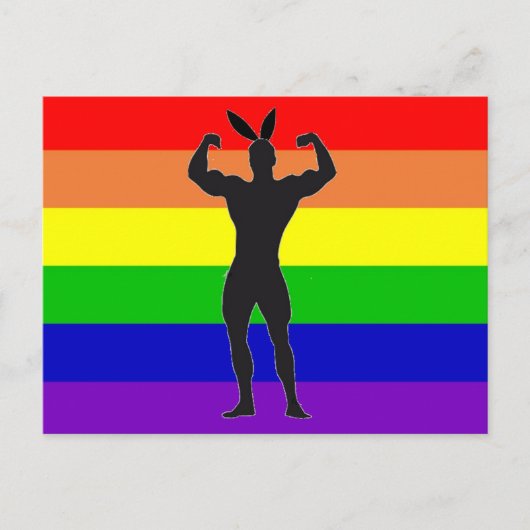 Carte Postale Gay Gym Bunny Pride (Devant)