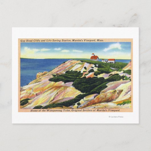 Carte Postale Gay Head Cliffs et Life Saving Station View (Devant)