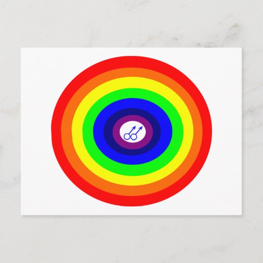 Carte postale Gay Men Round Rainbow (Devant)