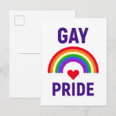 Carte Postale Gay pride | Coeur et arc-en-ciel (Devant / Derrière)