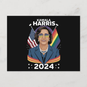 Carte Postale Gay pride Kamala Harris 2024 Vice-président LGBTQ+