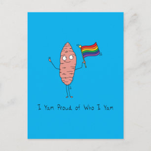 Carte Postale Gay pride LGBTQ Yam Je suis fier