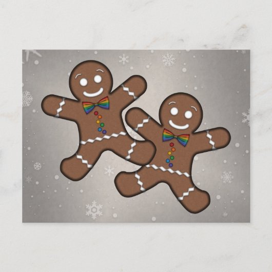 Carte Postale Gay pride Noël Gingerbread Hommes Couple (Devant)