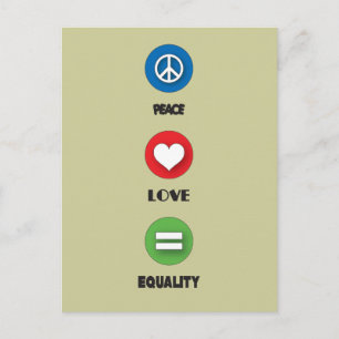 Carte Postale gay pride Paix amour égalité