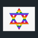 Carte Postale Gay pride personnalisable Rainbow Star de David<br><div class="desc">Gay pride personnalisable Rainbow Star de David</div>