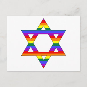 Carte Postale Gay pride personnalisable Rainbow Star de David