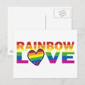 Carte Postale Gay pride Rainbow Love Heart (Devant / Derrière)