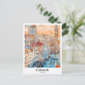 Carte Postale Gdansk Pologne Voyage Aquarelle main tirée (Debout devant)