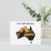 Carte Postale GDay de l'Australie Black White Gold Sunset (Debout devant)