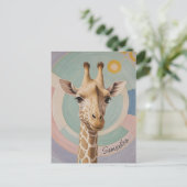 Carte Postale Géant doux : Pastel Giraffe (Debout devant)