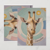 Carte Postale Géant doux : Pastel Giraffe (Devant / Derrière)