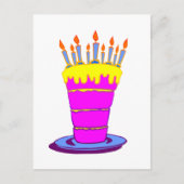 Carte Postale Géant gâteau d'anniversaire rose (Devant)