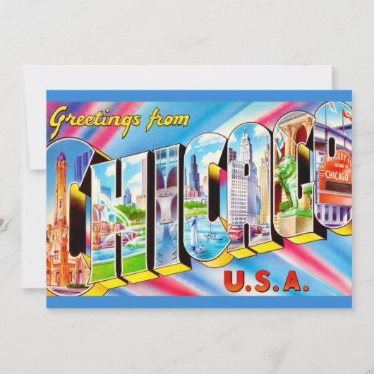 Carte postale géante de Chicago 5x7 (Devant)