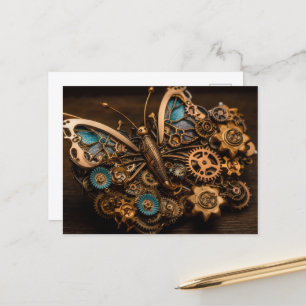 Carte Postale Gears mécanique Papillon Steampunk