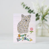 Carte Postale Geburtstag mit Katze (Debout devant)