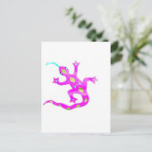 Carte Postale Gecko en rose2 (Debout devant)