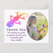 Carte Postale Gecko Gecko Lizard Photo Fille Anniversaire Merci (Devant)