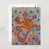 Carte postale Gecko Orange (Devant / Derrière)