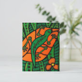 Carte Postale Gecko Orange Et Vert (Debout devant)