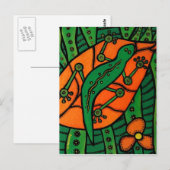 Carte Postale Gecko Orange Et Vert (Devant / Derrière)