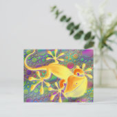 Carte Postale Gecko souriant - points colorés (Debout devant)