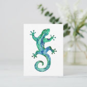 Carte Postale Gecko Tribal Turquoise (Debout devant)
