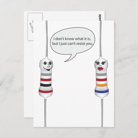 Carte Postale Geek Love Electronics ne peut pas résister à vous (Devant / Derrière)