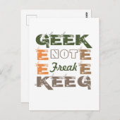 Carte Postale Geek pas Freak (Devant / Derrière)