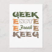 Carte Postale Geek pas Freak (Devant)