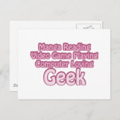 Carte Postale Geek Rose (Devant / Derrière)
